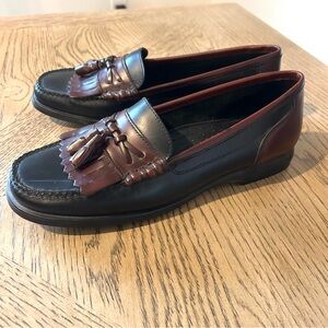 Bass Weejuns Setta Loafers Womens 8.5 Black Oxblood Brown Tassel Kiltie Shoes